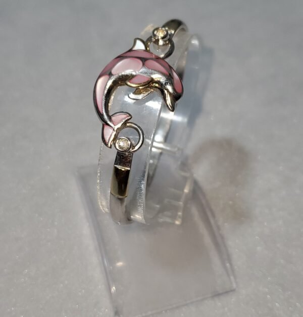 Pulsera Kovel de Alta Joyería en Plata S925 con Nácar Rosado y Zafiro Natural 4 USD