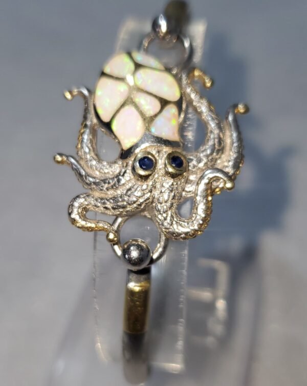 Pulsera Pulpo Kovel en Plata 925 con Ópalos y Zafiros Naturales 5 USD