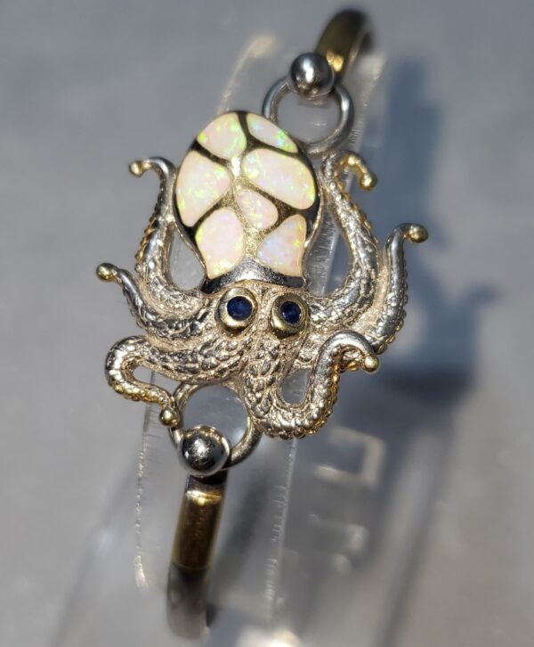 Pulsera Pulpo Kovel en Plata 925 con Ópalos y Zafiros Naturales 5 USD