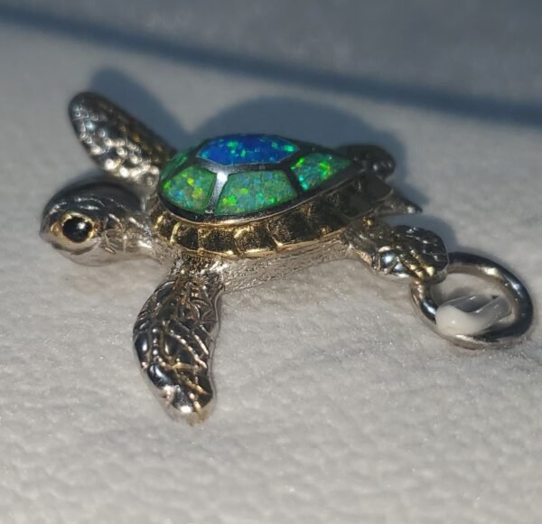 Pulsera Tortuga Kovel en Plata 925 con Ópalo Verde – 75 Usd.