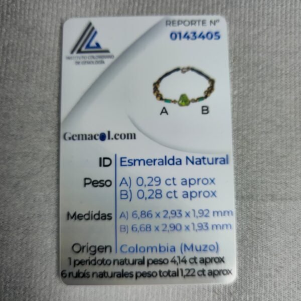 WhatsApp Image 2026-03-03 at 1.49.47 AM (1) Pulsera Peridoto esmeraldas y Rubis