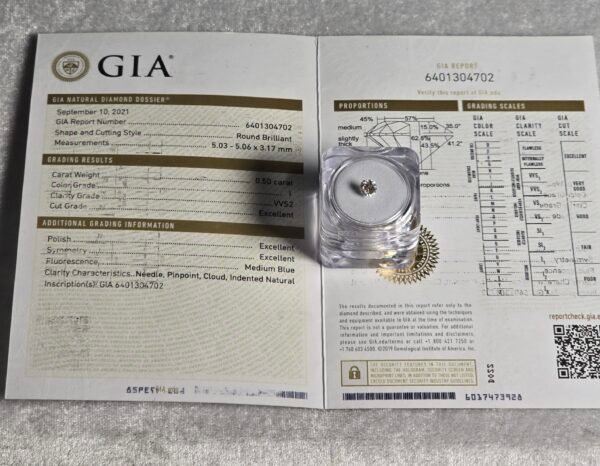 Diamante Natural Certificado GIA 0.5 Quilates