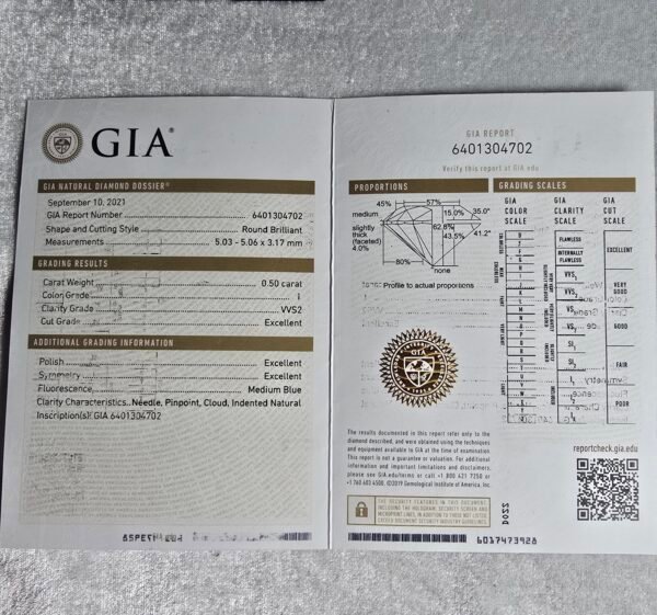 Diamante Natural Certificado GIA 0.5 Quilates