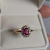 Anillo de Compromiso Rubi natural y Diamantes