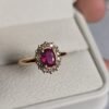 Anillo de Compromiso Rubi natural y Diamantes