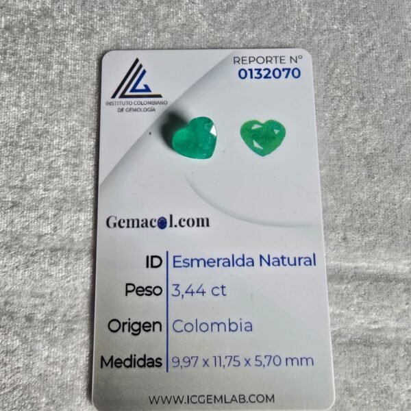 Esmeralda Natural Corazón 3.3 quilates